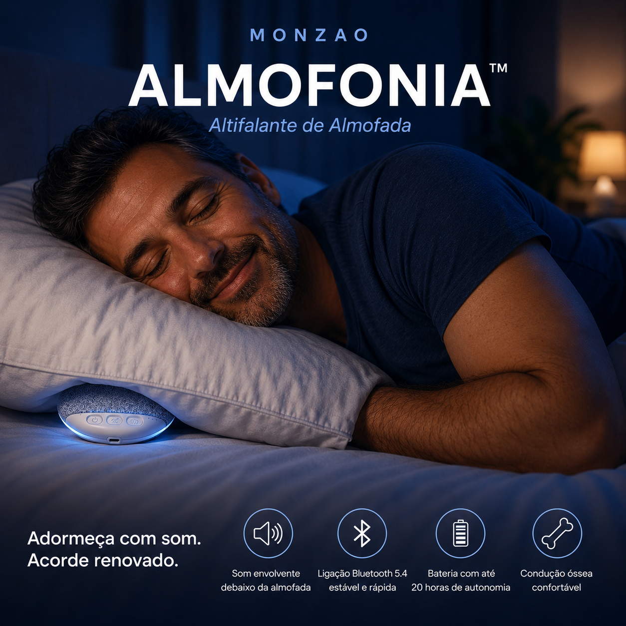Almofonia™ | Altifalante de Almofada para Dormir